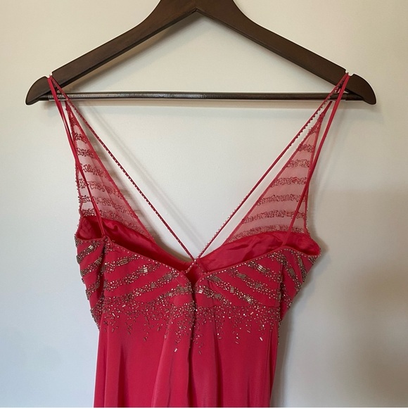 Pink beaded Cache Dress size 8 - Picture 3 of 8